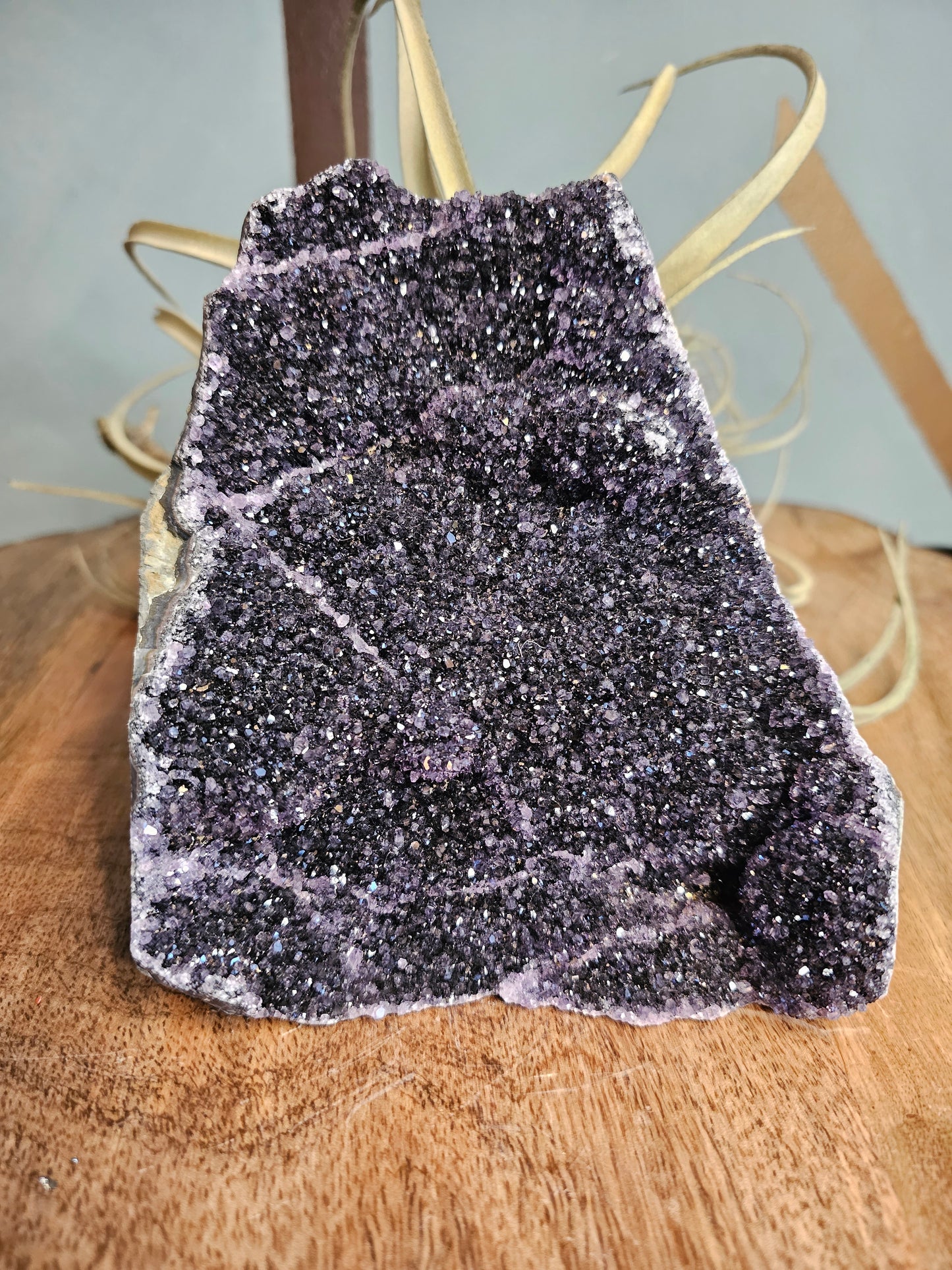 Black Amethyst Geode with Druzy