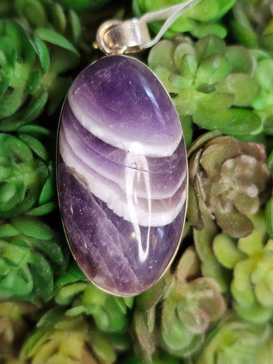 Chevron Amethyst Pendant