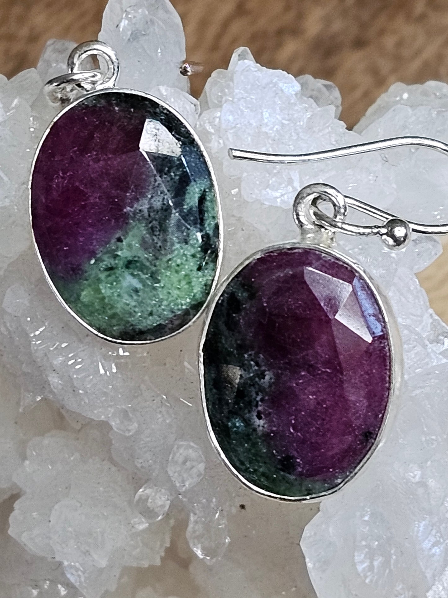 Ruby and Zoisite Earrings