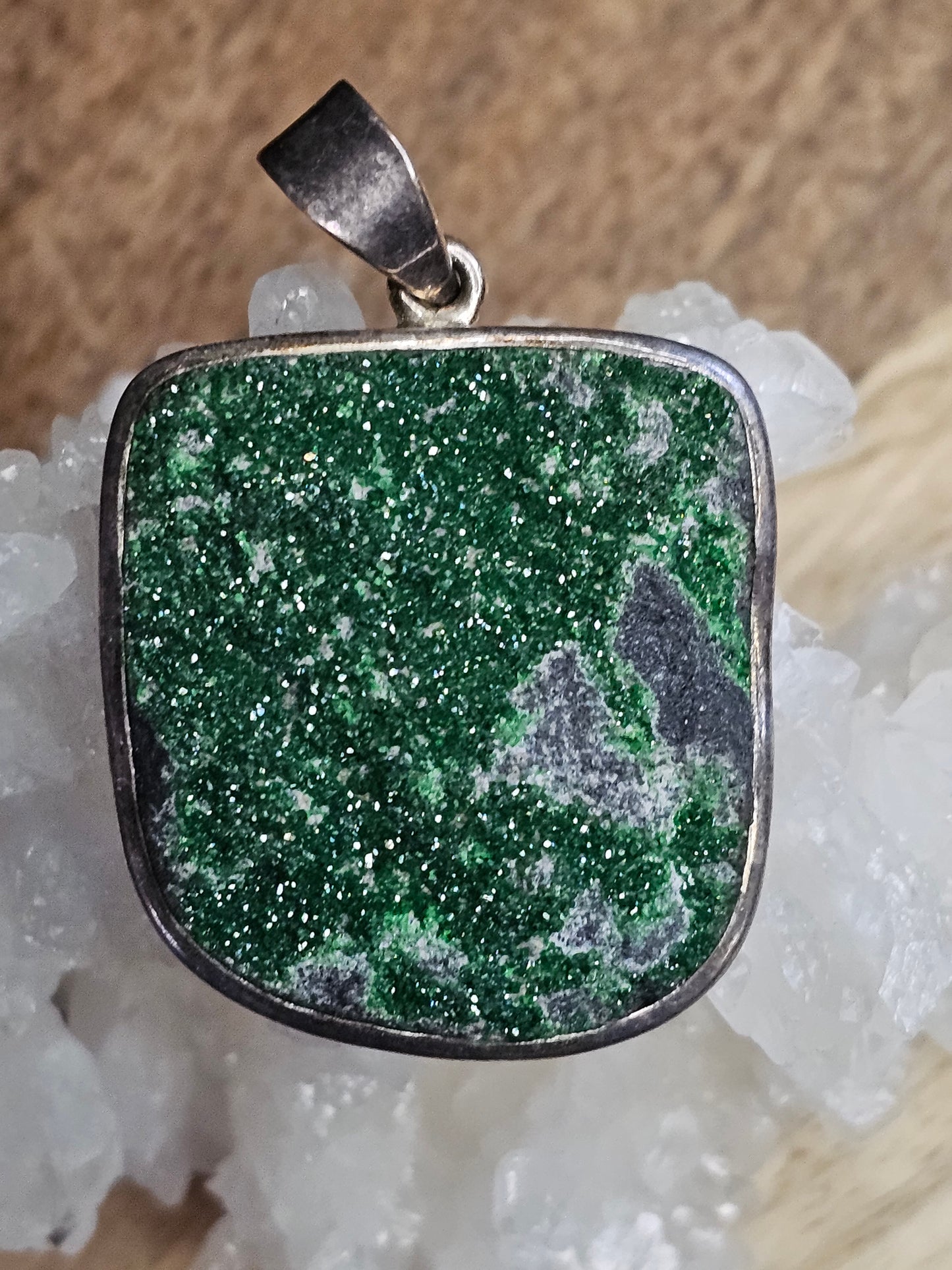 Druzy Uvarovite Pendant