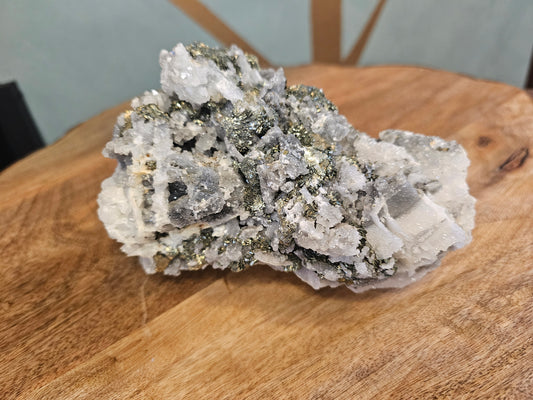 Pyrite and Druzy Quartz Geode