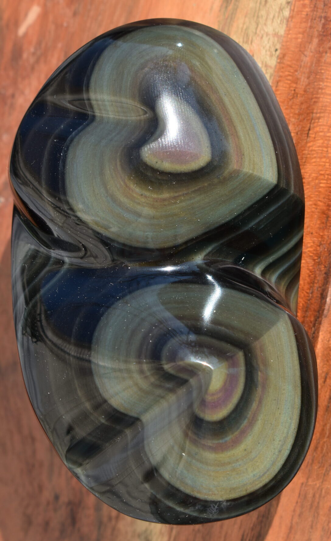 Rainbow Obsidian Heart Stone