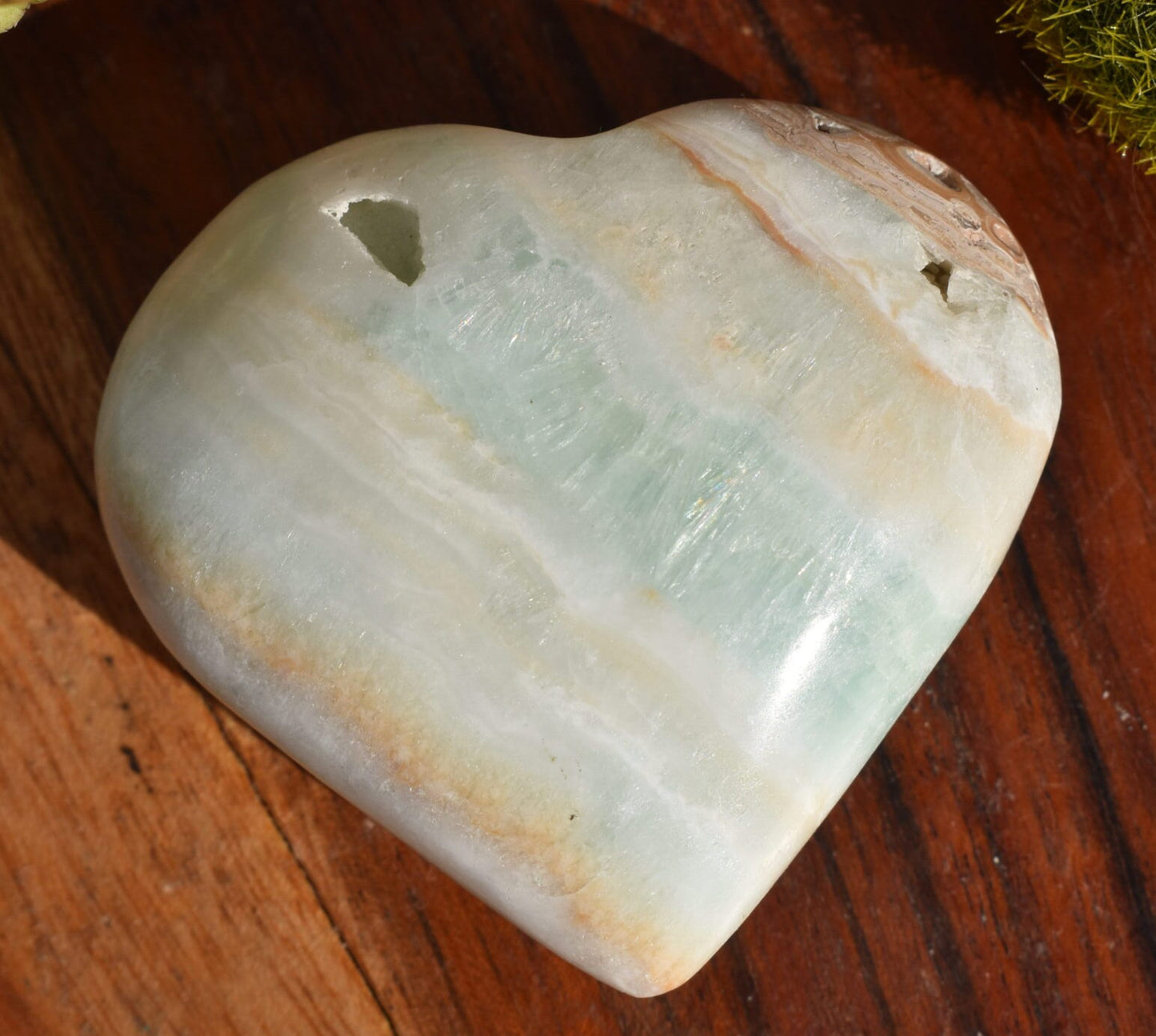 Caribbean Blue Calcite Heart