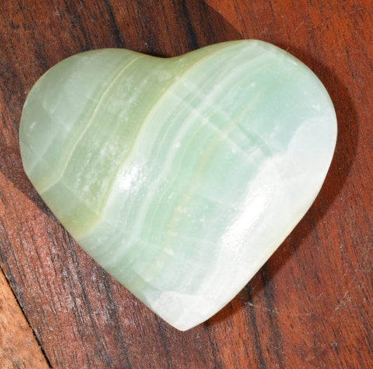 Green Calcite Heart